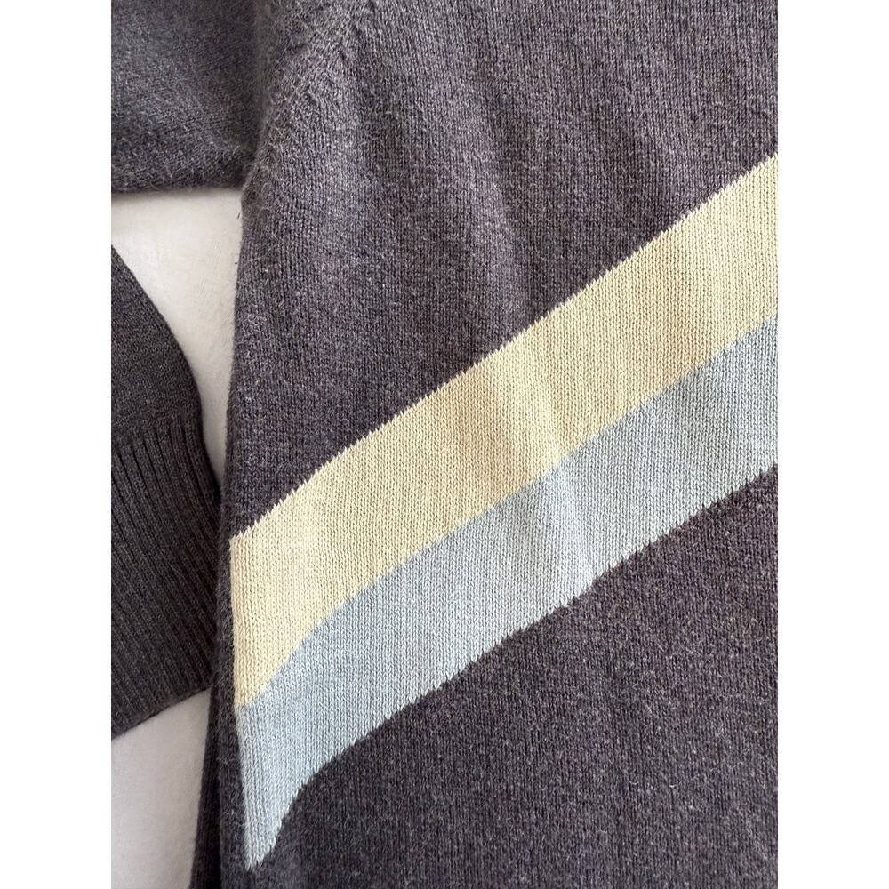 Stile Benetton Unisex Sweater Gray Blue White Size MED 100% Cotton - Picture 3 of 10